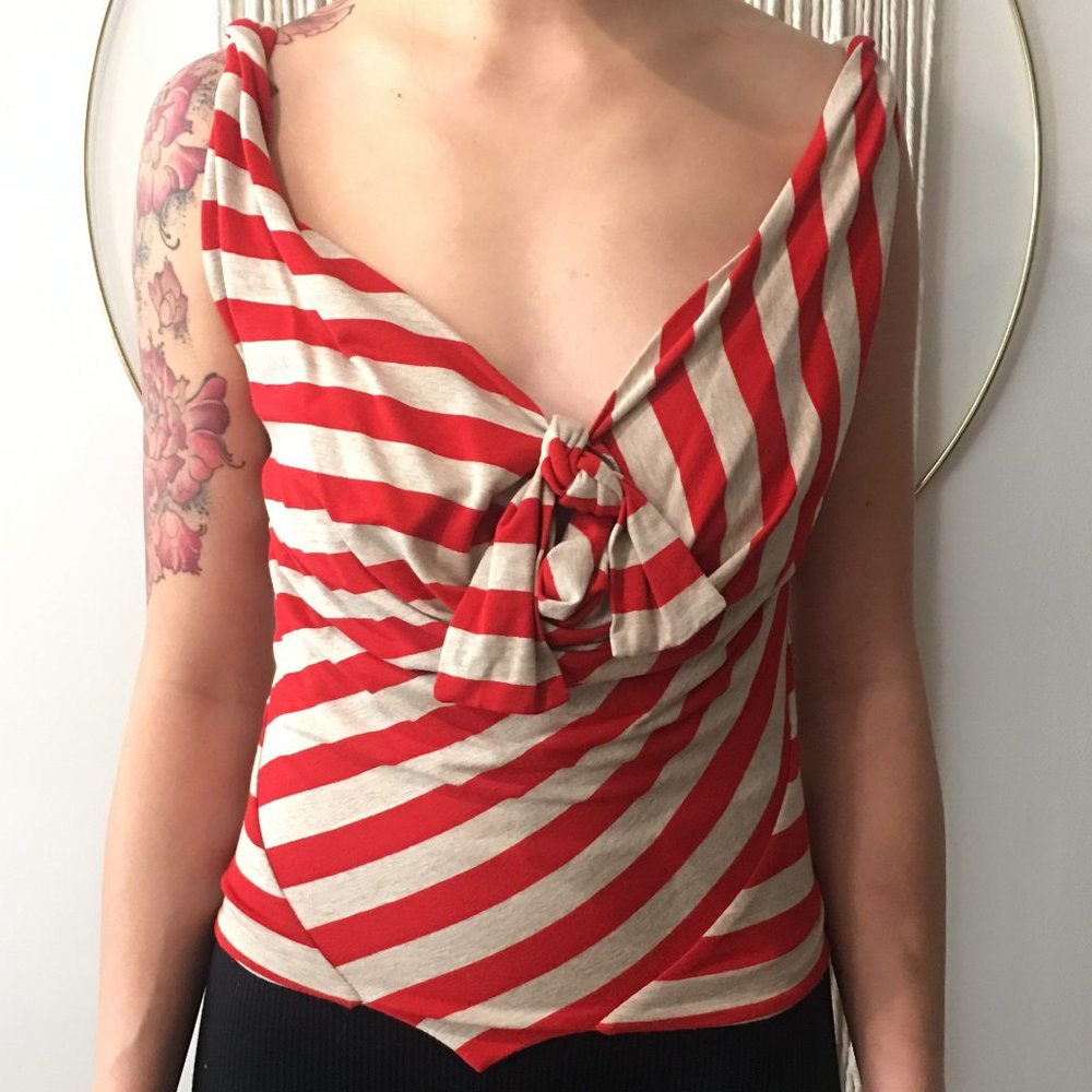 Vivienne Westwood ANGLOMANIA striped draped top